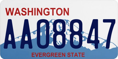 WA license plate AAO8847