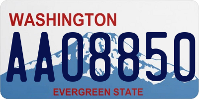 WA license plate AAO8850