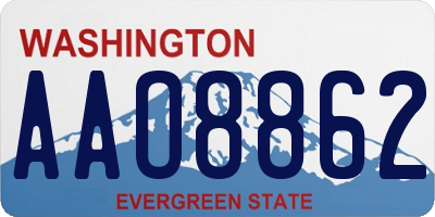 WA license plate AAO8862