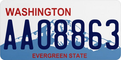 WA license plate AAO8863