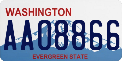 WA license plate AAO8866