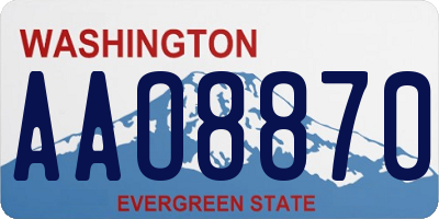 WA license plate AAO8870