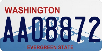 WA license plate AAO8872