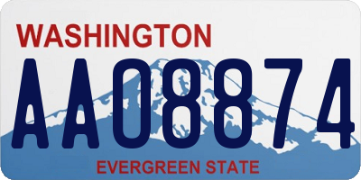WA license plate AAO8874