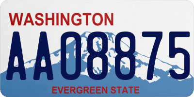 WA license plate AAO8875