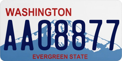 WA license plate AAO8877