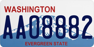 WA license plate AAO8882