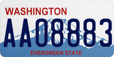 WA license plate AAO8883