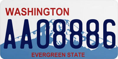 WA license plate AAO8886