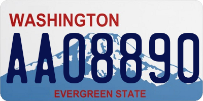 WA license plate AAO8890