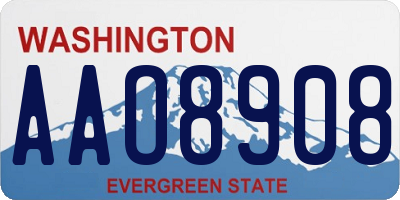 WA license plate AAO8908