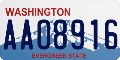 WA license plate AAO8916