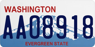 WA license plate AAO8918