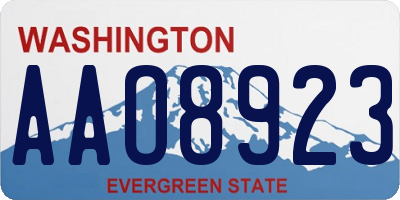 WA license plate AAO8923