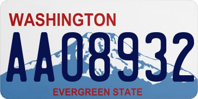 WA license plate AAO8932