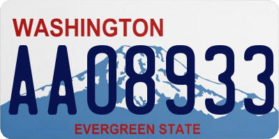 WA license plate AAO8933