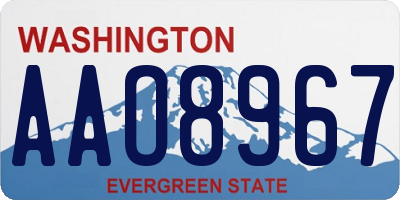 WA license plate AAO8967