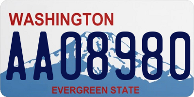 WA license plate AAO8980