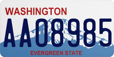WA license plate AAO8985