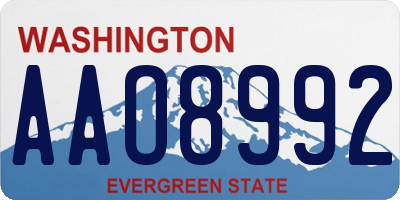 WA license plate AAO8992