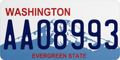 WA license plate AAO8993