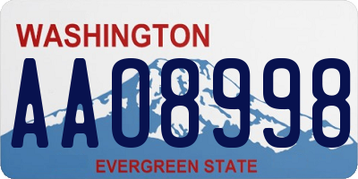 WA license plate AAO8998