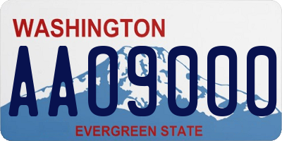 WA license plate AAO9000