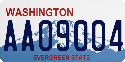 WA license plate AAO9004