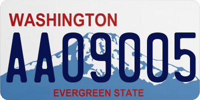 WA license plate AAO9005