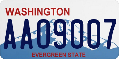 WA license plate AAO9007