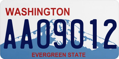 WA license plate AAO9012
