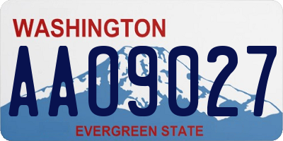 WA license plate AAO9027