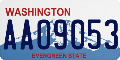 WA license plate AAO9053