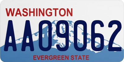 WA license plate AAO9062