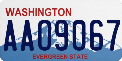 WA license plate AAO9067