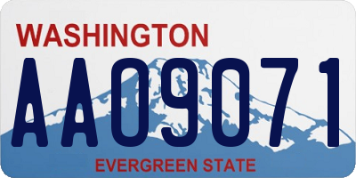 WA license plate AAO9071