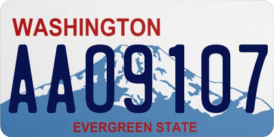 WA license plate AAO9107