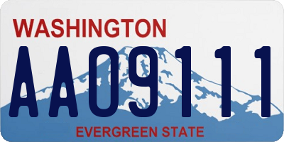WA license plate AAO9111