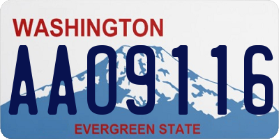 WA license plate AAO9116