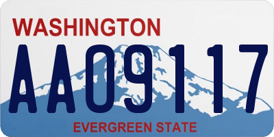 WA license plate AAO9117