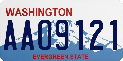 WA license plate AAO9121