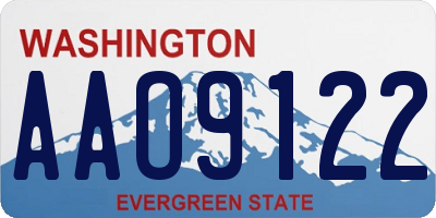 WA license plate AAO9122
