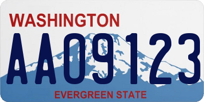 WA license plate AAO9123