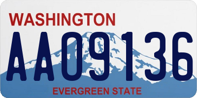 WA license plate AAO9136