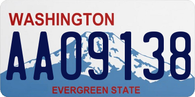 WA license plate AAO9138