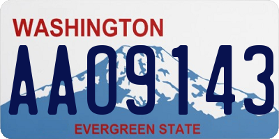 WA license plate AAO9143