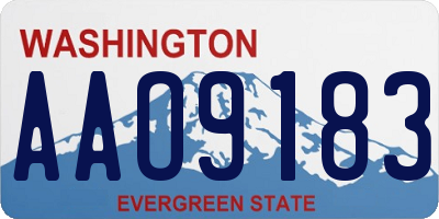 WA license plate AAO9183