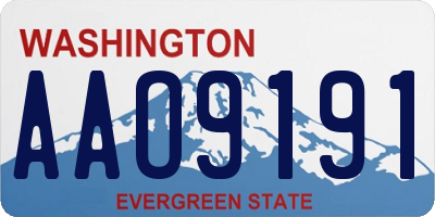 WA license plate AAO9191