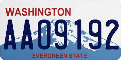 WA license plate AAO9192