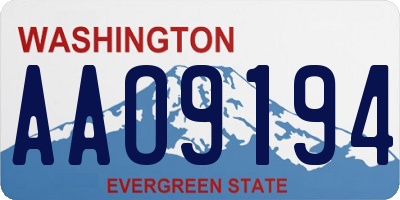 WA license plate AAO9194